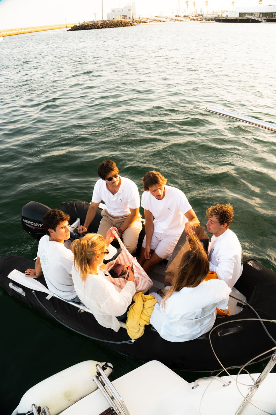 Gathered on the tender at dusk