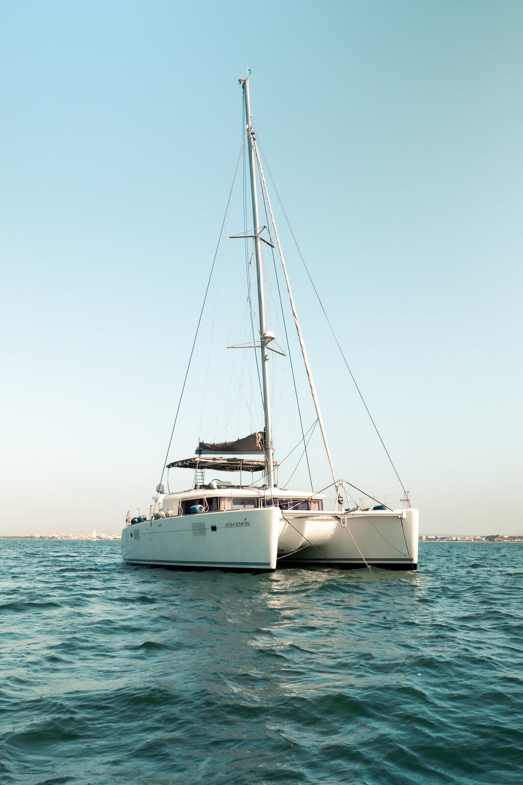 Catamaran at golden hour